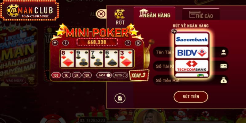 mini poker Phiên bản kết hợp slot machine và Poker mang đến giây phút giải trí mới lạ